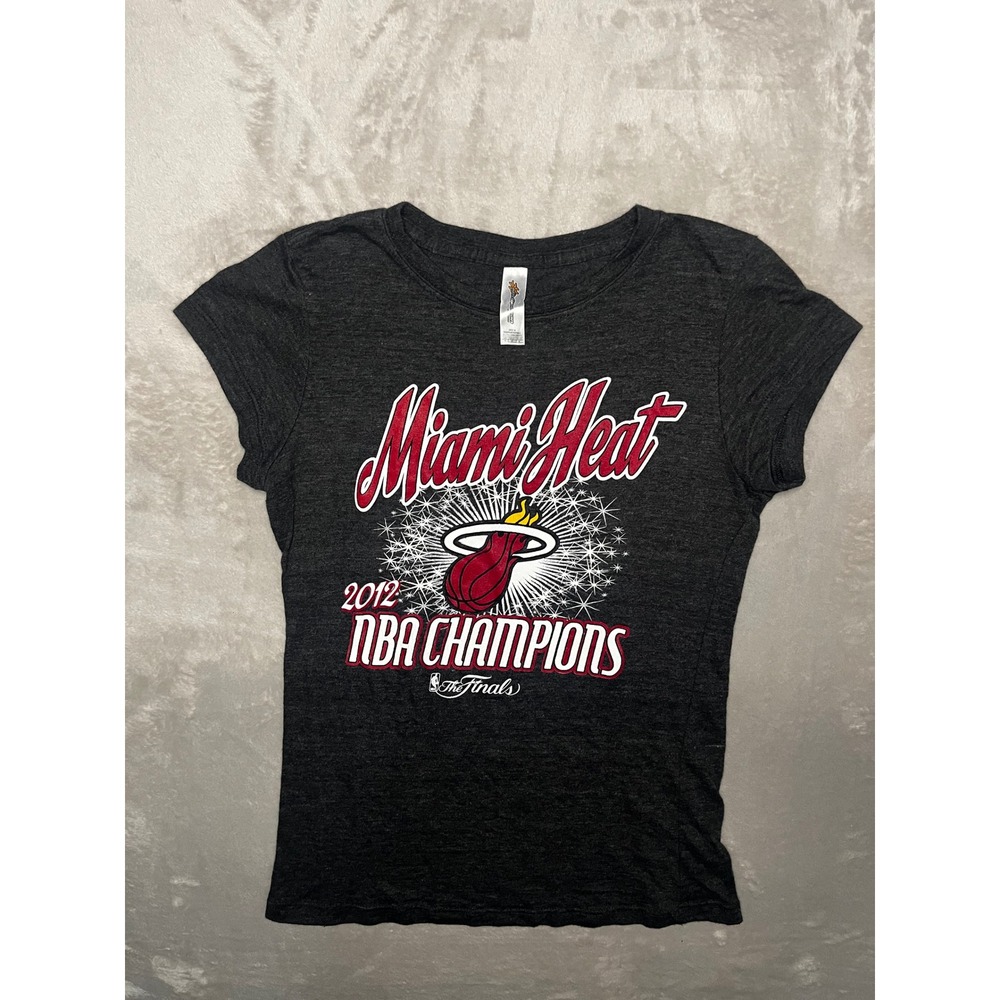 Miami Heat 2012 NBA Champions Women's Charcoal Gray T Shirt Size M